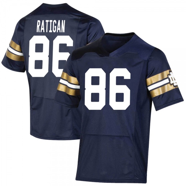Conor Ratigan Notre Dame Fighting Irish NCAA Youth #86 Navy Premier 2021 Shamrock Series Replica College Stitched Football Jersey OBD8055TL